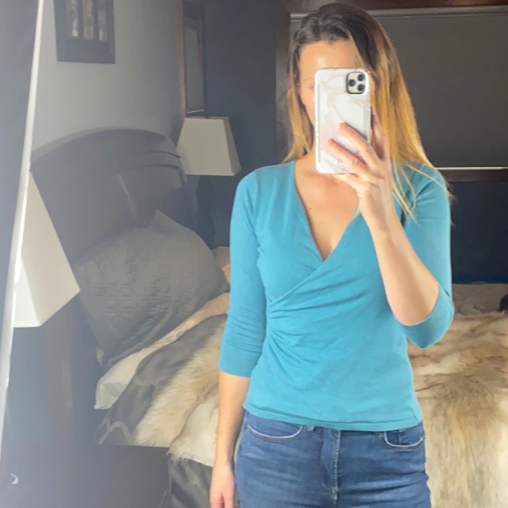 Ann Taylor Wrap Top, XS